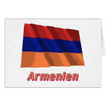 Armenien Fliegende Flagge mit Namen cards