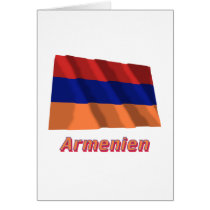 Armenien Fliegende Flagge mit Namen cards