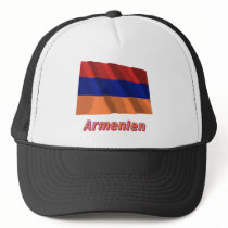 Armenien Fliegende Flagge mit Namen hats