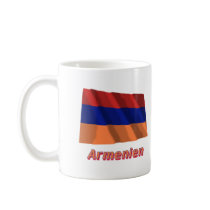 Armenien Fliegende Flagge mit Namen mugs