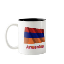 Armenien Fliegende Flagge mit Namen mugs