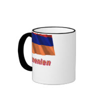 Armenien Fliegende Flagge mit Namen mugs