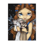 "Armful of Ferrets" Postcard