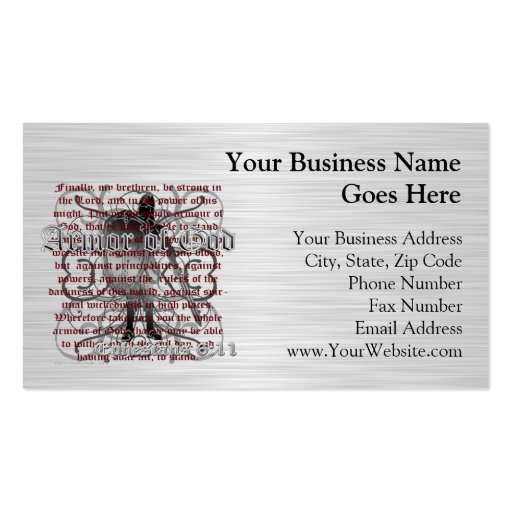 Armor of God Soldier Business Card Templates (front side)
