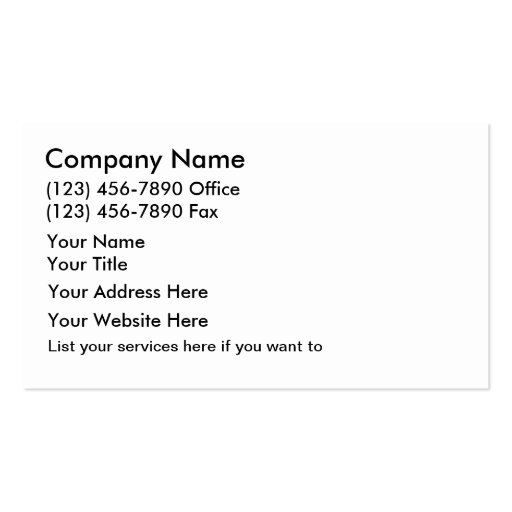 Armored Car Business Cards (back side)