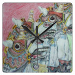 Armored Carousel War Horse Art wall clocks