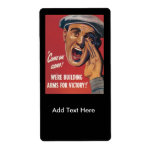 Arms For Victory World War 2 Personalized Shipping Labels