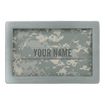 Army ACU Camouflage (Customizable) Rectangular Belt Buckle