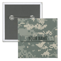 Army ACU Camouflage (Customizable) Pinback Buttons