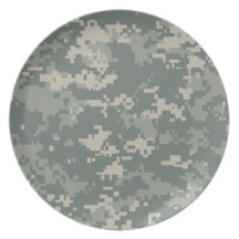 Army ACU Camouflage Dinner Plates