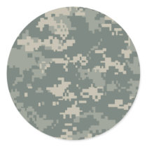Army ACU Camouflage Round Sticker