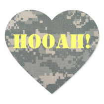 Army ACU HOOAH! HEART Sticker