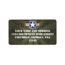 Army Air Corps Vintage Custom Address Labels