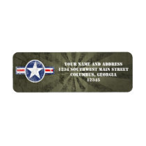 Army Air Corps Vintage Custom Return Address Label