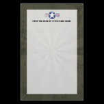 Army Air Corps Vintage Personalized Stationery