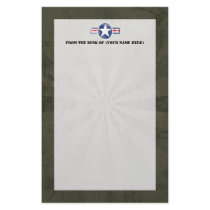 Army Air Corps Vintage Personalized Stationery