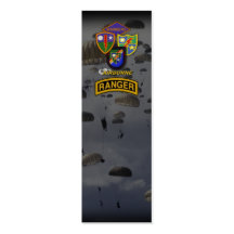 Army airborne rangers veteran patch bookmarkers business card template