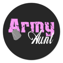 Army Aunt Round Stickers