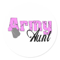 Army Aunt Round Sticker