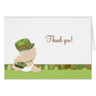 Army Baby Military Folded Thank you notes Greeting Cards 