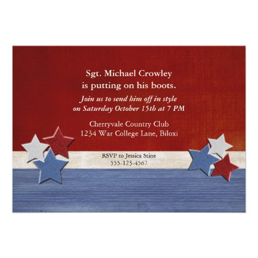 Army Boots Send-Off Party Personalized Invite