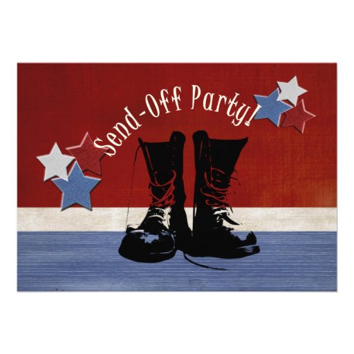 Army Boots Send-Off Party Personalized Invite (front side)