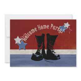 Army Boots Welcome Home Party invitation