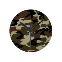 army camo print camouflage pattern military wall clocks