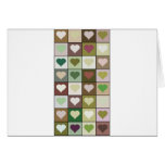 Army camouflage color Heart pattern Cards
