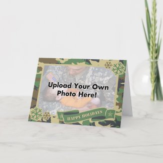 Army Camouflage Photo Template Holiday Card card