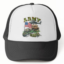 cap, military, army, hat, war, Trucker Hat with custom graphic design