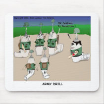 Army Drill Funny Cartoon Gifts Tees & Collectibles Mousepad