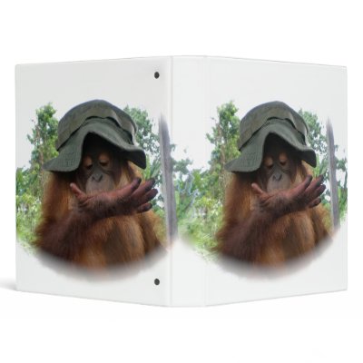 Army Fan Primate Vinyl Binder by Rebecca_Reeder