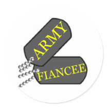 Army Fiancee 2 Round Sticker