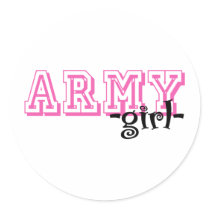 ARMY Girl - Jersey Style Round Sticker