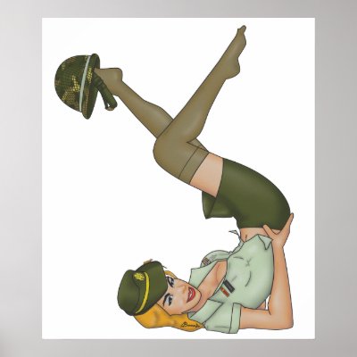 Army Girl Pin-Up Posters by bodnardesigns