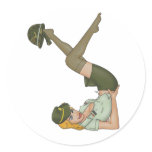 Army Girl Pin-Up Sticker