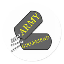 Army Girlfriend 99 Round Stickers