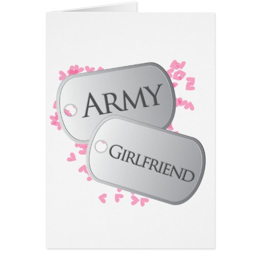 Army Girlfriend Dog Tags Cards