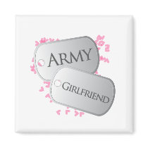 Army Girlfriend Dog Tags Magnet