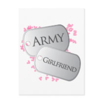 Army Girlfriend Dog Tags Post Cards