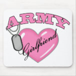 Army Girlfriend Pink Heart N Dog Tag Mousepad