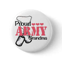 Army Grandma Hearts Pinback Button