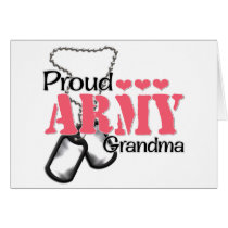 Army Grandma Hearts Greeting Card