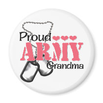 Army Grandma Hearts Fridge Magnets