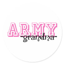 ARMY Grandma - Jersey Style Round Stickers