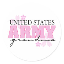Army Grandma Round Stickers
