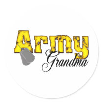 Army Grandma Round Sticker