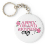 Army Grandmother Pink Roses N Dog Tags Key Chain