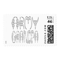 Army Grandpa Postage Stamp